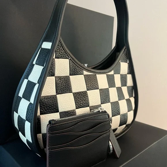 Coachtopia Ergo Bag Checkerboard with Wavy Zip Card Case In Coachtopia Leather - Picture 15 of 17